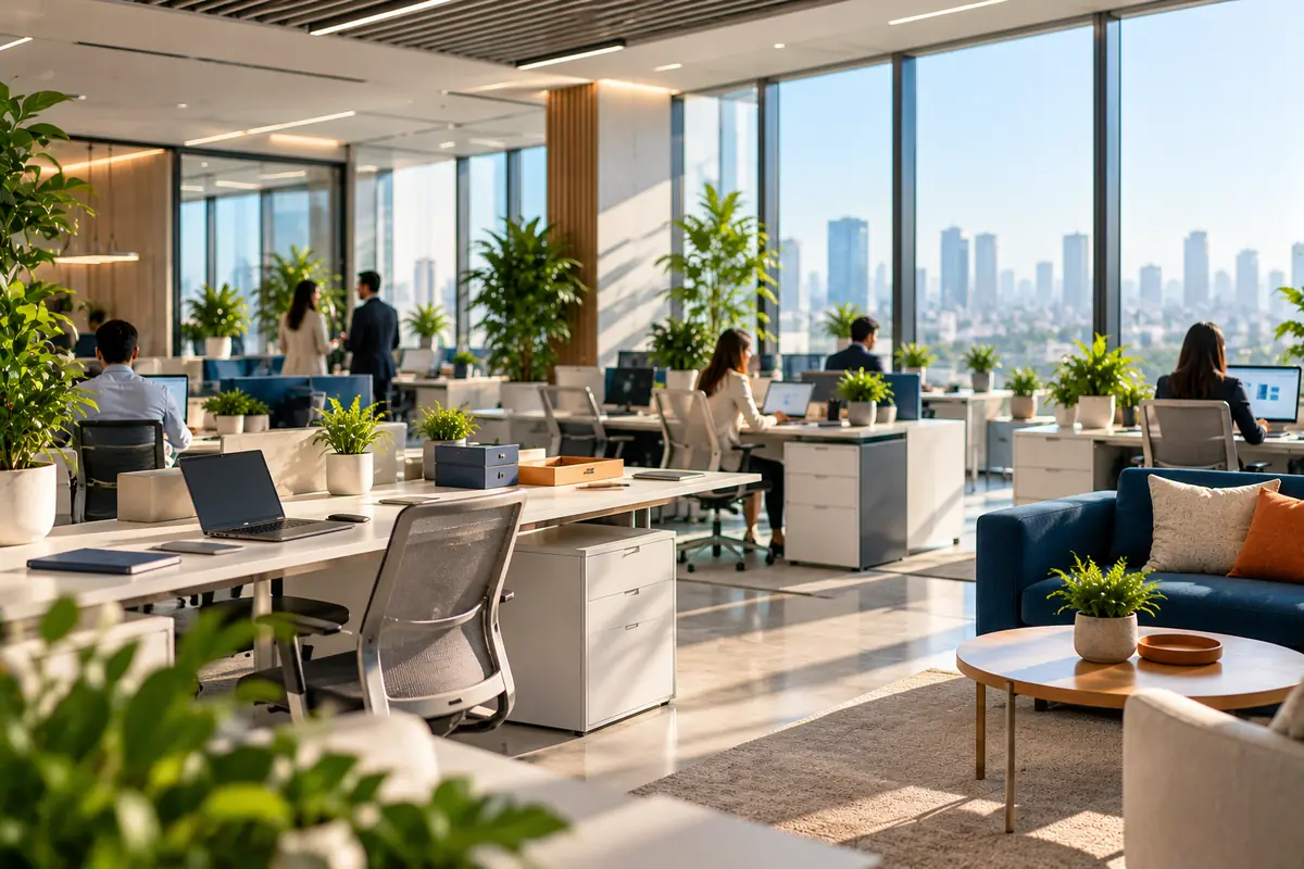 Plateau de bureaux moderne et lumineux